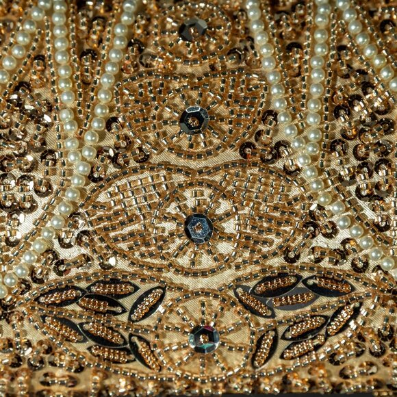 Verano Hill Kaia Luxury Beaded Clutch - Gold NWOT - Picture 2 of 5